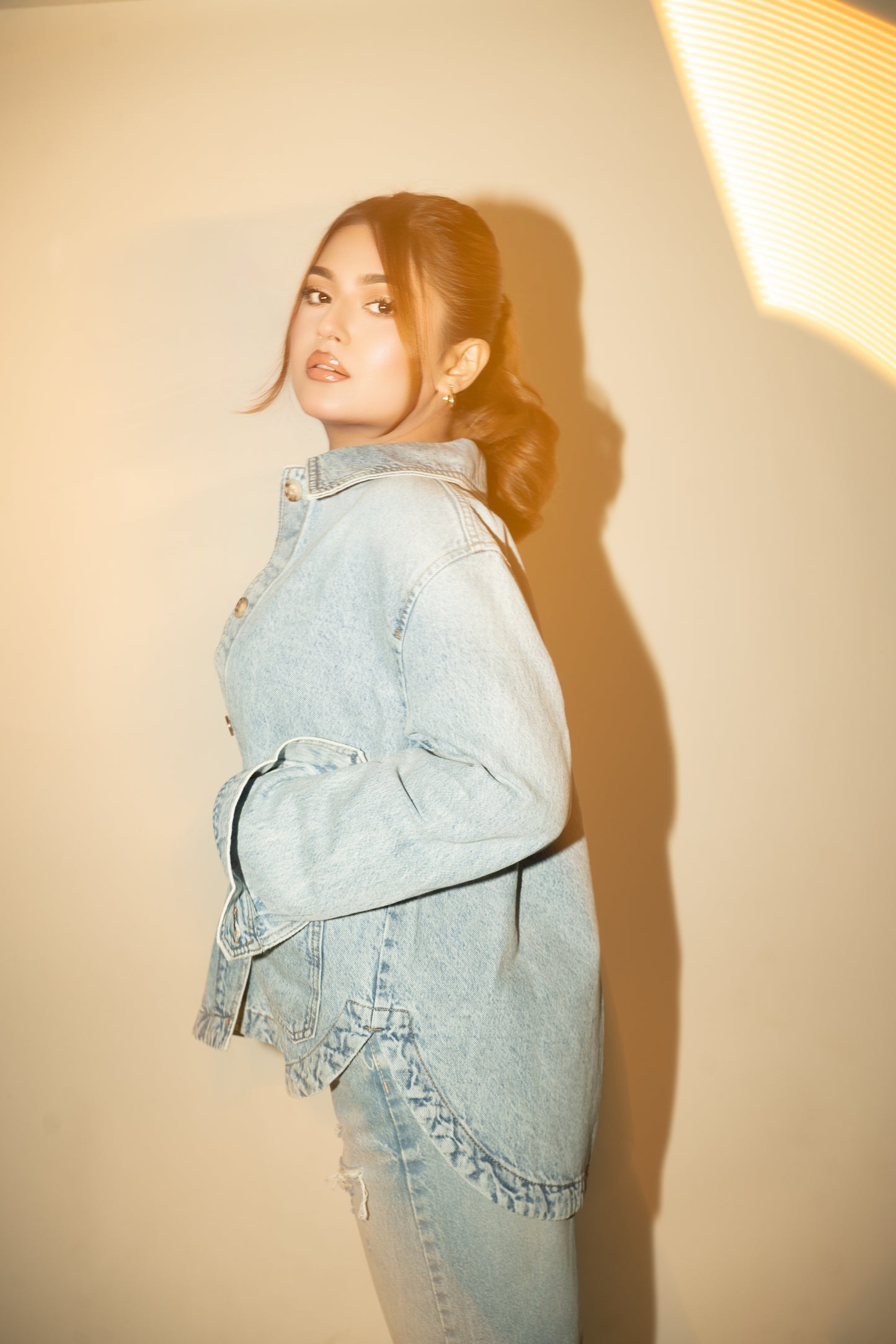 Olivia Denim Shacket - Bleu Fade