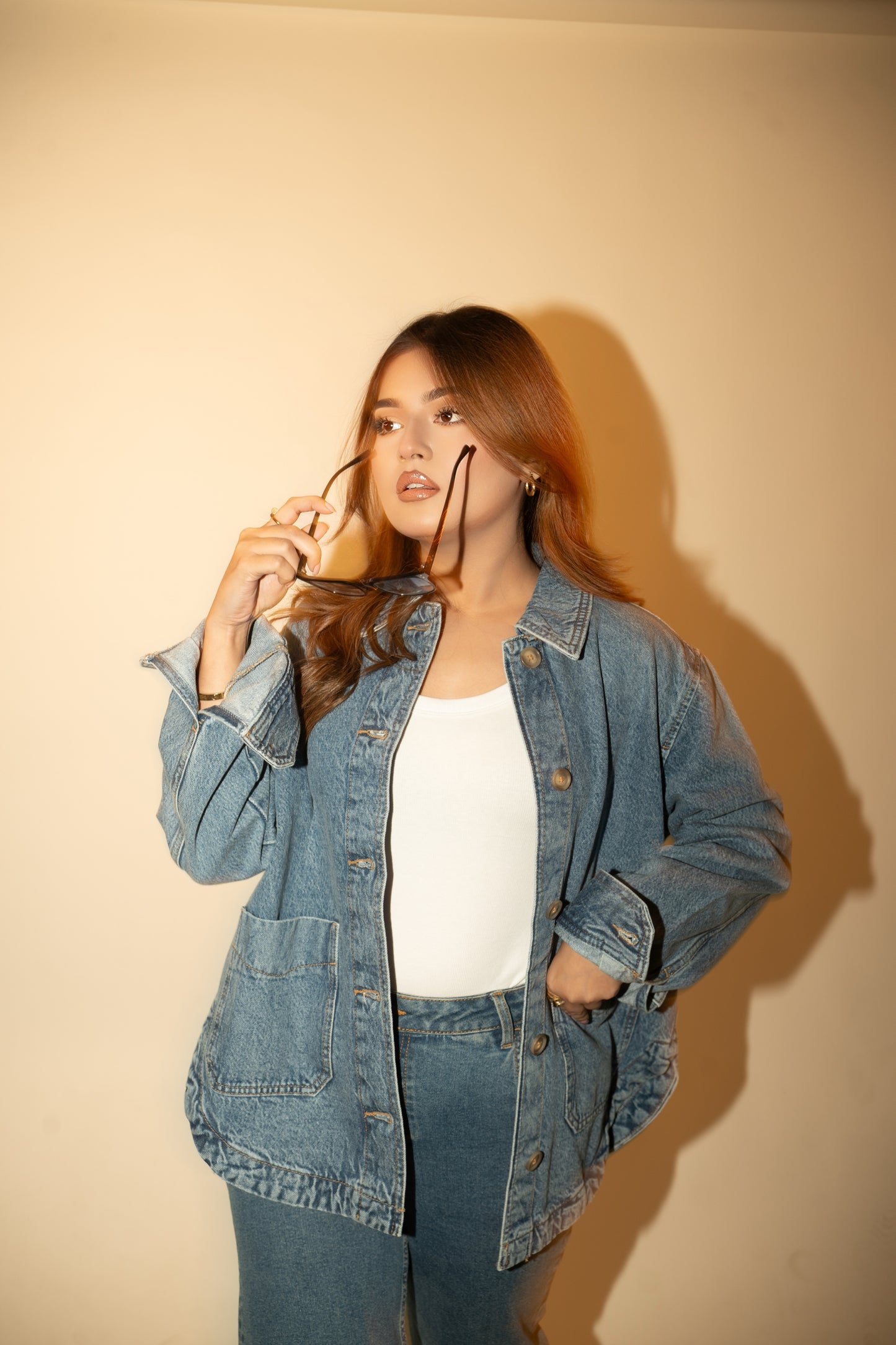 Olivia Denim Shacket - Cerulean Fade
